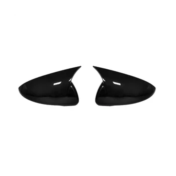 1 пара чехлов для зеркала заднего вида для Forte Cerato 2019-2023, Модифицированная наклейка в виде ракушки из бычьего рога, ярко-черная