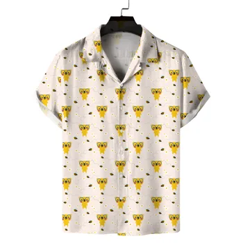 18 Летняя пляжная 3D Цифровая печать Гавайская мода Свободные повседневные мужские рубашки с коротким рукавом Прямая доставка