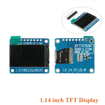 1ШТ 1,14 дюймовый дисплей IPS LCD TFT LCD модуль ST7789 HD Красочный экран с полным обзором 8pin 135x240 Интерфейс SPI 3,3 В