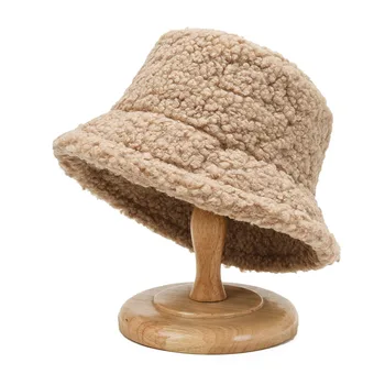 1ШТ Зимние женские теплые шапки из искусственного меха из овечьей шерсти, рыбацкие кепки для леди, модные утолщенные плюшевые шапки, сохраняющие тепло на открытом воздухе, рыболовные кепки