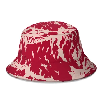 2022 Новые летние шляпы-ведерки с текстурой мяса из говядины и свинины для уличной одежды унисекс, складные шляпы рыбака-боба, солнцезащитная кепка
