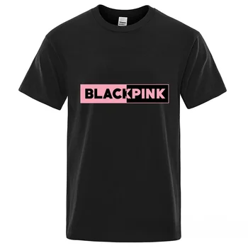2023 Новая летняя одежда в корейском стиле, Черно-Розовая футболка, мужская модная женская футболка в стиле хип-хоп, топы в стиле харадзюку