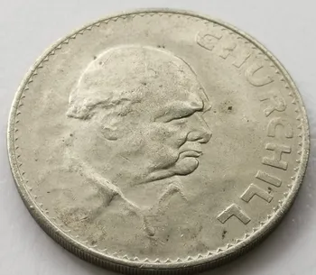 39 мм Черчилль премьер-министр Королева Елизавета 1965 Памятная монета номиналом 5 шиллингов 1 Крона Монета