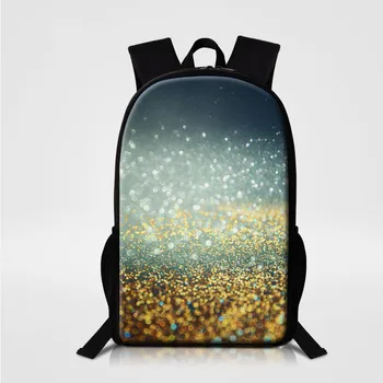 3D рюкзак с золотым блеском, школьные сумки с разноцветными блестками, блестящая галактика, школьный ранец для подростков, мальчиков и девочек, 16 дюймов, студенческая сумка для книг