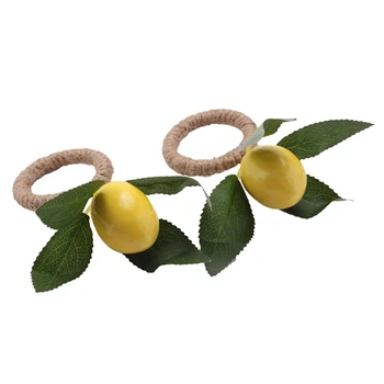 40шт Имитация кольца для салфеток с лимонным растением, пряжка для фруктов, модель гостиничного номера, Кольцо для салфеток