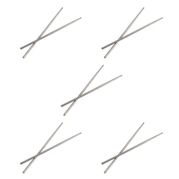 5X Алюминиевые складные дорожные палочки для еды в форме ручки из нержавеющей стали, серебристый цвет