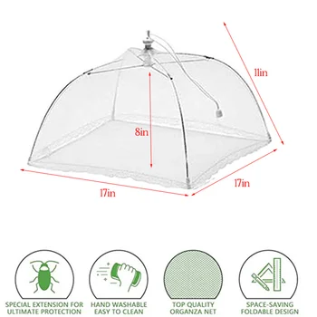 6 шт., сетчатый зонт для защиты от насекомых и мух, Переносная складная защита для овощей на кухне, пикник на открытом воздухе