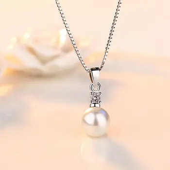 Austyn Новые женские модные украшения, высококачественные ожерелья с круглыми подвесками из кристаллов циркона и жемчуга, для женщин, цепочка серебряного цвета
