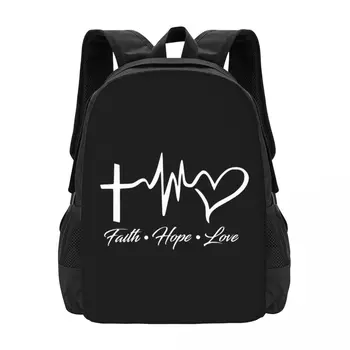Faith Hope Love Простая стильная студенческая школьная сумка Водонепроницаемый повседневный рюкзак большой емкости для путешествий Рюкзак для ноутбука