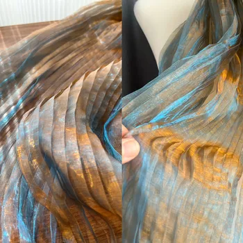 Guerlain Градиентная цветовая иллюзия, Лазерная органная складка, Плиссированная ткань, Оригинальные прозрачные модные дизайнерские плиссированные ткани