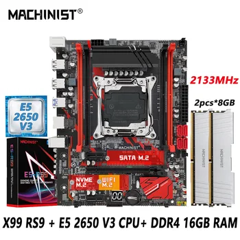 MACHINIST X99 Комплект материнской платы LGA 2011-3 Комплект процессора Xeon E5 2650 V3 CPU + оперативная память DDR4 2 *8 ГБ Четырехканальная память USB3.0 M-ATX RS9