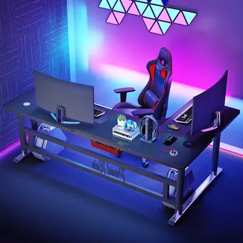 Nordic L-образный игровой стол, Настольные Компьютерные столы, Домашняя спальня, Письменный Офисный стол, Угловые Игровые столы, Двойные Компьютерные столы