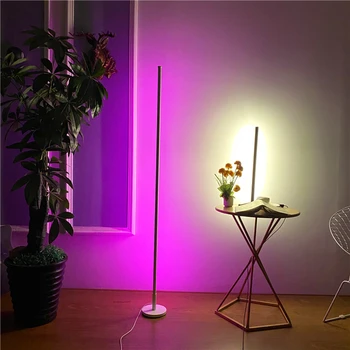 Nordic RGB светодиодный торшер с регулируемой яркостью Потоковых напольных светильников Гостиная Спальня Офисный торшер Светильники для внутреннего декора