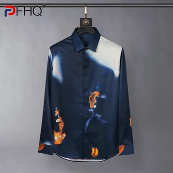PFHQ Осенние мужские Оригинальные рубашки с абстрактным принтом, высококачественные креативные Дышащие Красивые топы для отдыха и спорта Tide 21Z1097