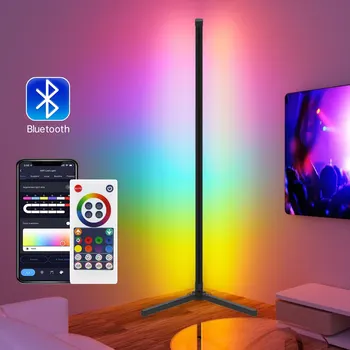 RGB Угловой светодиодный торшер, Синхронизация музыкального настроения и освещения, Затемняемые цвета 