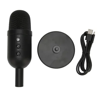 USB кардиоидный микрофон с возможностью поворота на 360 градусов Подключи и играй 3,5 мм порт для наушников Регулировка усиления Конденсаторный микрофон для ПК