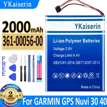 YKaiserin Аккумулятор 361-00056-00 2000 мАч Сменный Аккумулятор Для GARMIN GPS Nuvi 30 Nuvi30 40 40LM 50LM 50 + Бесплатные Инструменты Bateria
