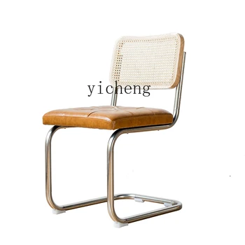 YY Скандинавский стул Обеденный стул из массива дерева, Домашний ротанговый стул для отдыха, Железные стулья для старинного ресторана