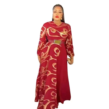 Африканские платья Макси для женщин 2023 Плюс размер, длинное платье для вечеринки, Африканская одежда, элегантный кафтан, мусульманское шифоновое платье