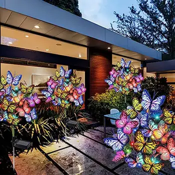 Бабочки Светящиеся, устойчивые к атмосферным воздействиям Бабочки Солнечная лампа Ip65 Водонепроницаемый светодиодный ночник для наружного сада, патио, газона во дворе