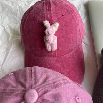 Бейсболка M89E, Летние шляпы, Регулируемая шляпа для папы, козырьки с плюшевым кроликом, Шляпа для женщин, защита от активного отдыха