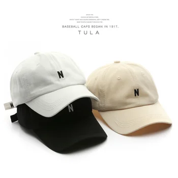 Бейсбольная кепка с буквой N, простая начальная шляпа с вышивкой, женские Белые черные бейсболки-снэпбэк для мужчин и женщин Gorras Para Mujer