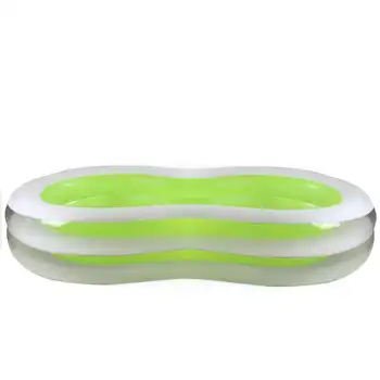Большой бело-зеленый надувной бассейн в виде восьмерки