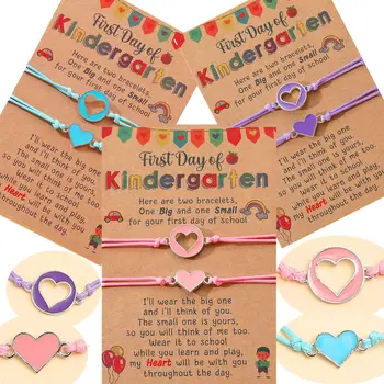 Браслет для родителей и детей ручной вязки в форме сердца Kindgarten, горячая распродажа в начале сезона