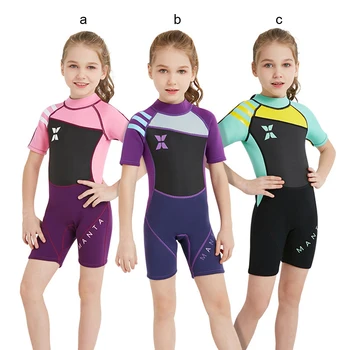 Детский гидрокостюм для дайвинга с защитой от холода, одежда для плавания с короткими рукавами
