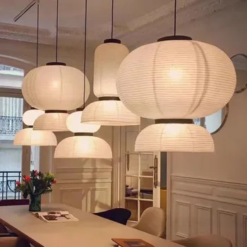 Дизайн подвесного светильника Formakami в японском стиле световое искусство Рисовая лампа из белой бумаги для декора кухонный остров Ресторан лофт свет