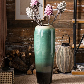 Дизайнерская большая ваза, Винтажный цилиндр с высоким полом, вазы для цветов, роскошные декоративные элементы, Современный декор для дома в скандинавском стиле