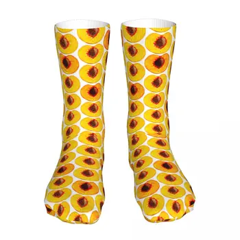 Желтые персиковые носки унисекс, новинка, зимние носки, теплые толстые вязаные мягкие повседневные носки