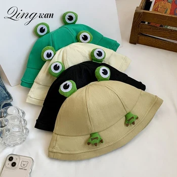 Женская и мужская шляпа рыбака Kawaii Little Frog, японская осенне-зимняя милая повседневная панама, студенческая солнцезащитная шляпа
