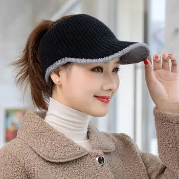 Женские осенне-зимние спортивные кепки, женская вязаная теплая бейсболка для гольфа, солнцезащитная шляпа
