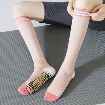 Женские спортивные компрессионные носки с нескользящей ручкой Для йоги, женские футбольные Велосипедные гольфы, Высококачественные Удобные унисекс Носки