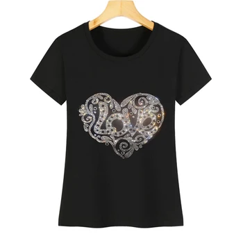 Женские футболки, новая мода 2023, принт love stone с короткими рукавами, летние горячие женские топы, футболка большого размера