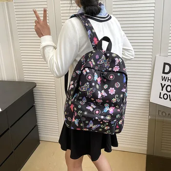 Женский рюкзак 2023, новая мода, принт бабочки, рюкзак большой вместимости для средней школы и младших классов средней школы, школьный ранец itabag