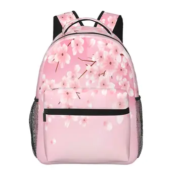 Женский рюкзак, школьная сумка с цветочной веткой Сакуры для мужчин, женская дорожная сумка, повседневный школьный рюкзак