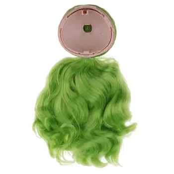 Зеленые длинные волнистые волосы с кожей головы /изготовление и ремонт 6 кукол своими руками