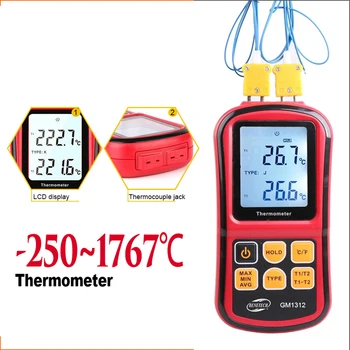 Измеритель температуры BENETECH, цифровой измеритель, Профессиональный инструмент, ручной измеритель температуры, Термометры, контроллер, датчик