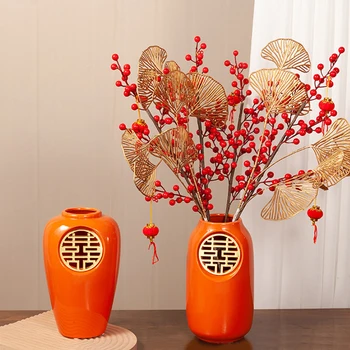 Китайская ваза Большие вазы для декора комнатных бонсай из керамики Эстетическая керамика Винтажный декор Роскошное украшение гостиной