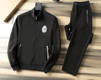Комплект зимнего кардигана BILLIONAIRE Sportswear из змеиной кожи, 2023, новая мода, повседневный хлопок на молнии, высококачественная черная вышивка, M-3XL
