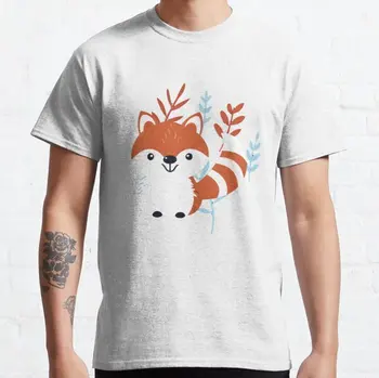 Красная панда с цветочным рисунком пастельной текстуры и животными, новые футболки 2023 года, мужские хлопковые футболки для отдыха на Хай-стрит.