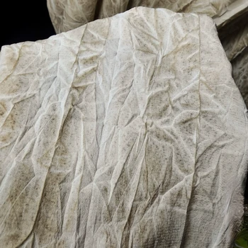 Креативная одежда Светло-абрикосовая Ретро-бамбуковая текстура и плиссированная Ткань оптом На метр Одежда Материал для шитья своими руками