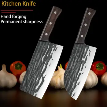 Кухонный нож ручной ковки, Набор ножей шеф-повара для разделки мяса, рыбы, овощей, Ножи для разделки овощей из нержавеющей стали Lixy