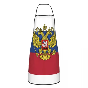Кухонный фартук для выпечки с флагом России, регулируемый советский российский CCCP, коммунистический социалистический нагрудник для шеф-повара отеля унисекс