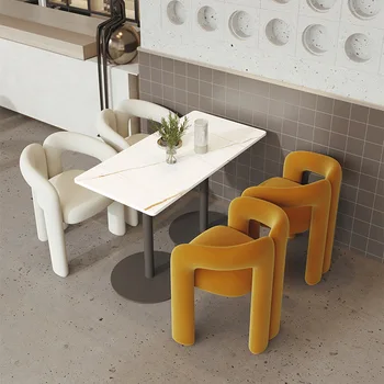 Легкий Роскошный обеденный стул Современный минималистичный Дизайнерский стул для магазина кофе, молока, чая, диван-кресло на стойке регистрации отеля
