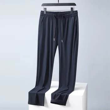 Летние мужские повседневные брюки из ледяного шелка с высокой эластичностью, водонепроницаемые, маслостойкие и устойчивые к пятнам Брюки с эластичным поясом Fa