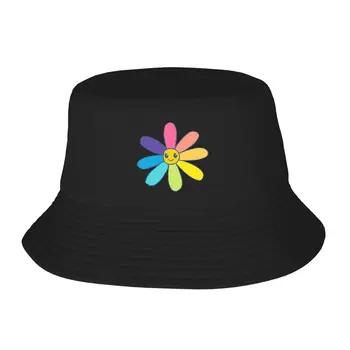 Милые нарисованные от руки шляпы с цветами радуги, панама для мужчин, женские шляпы-бобы, уличные шляпы рыбака, летние пляжные рыболовные шапки унисекс
