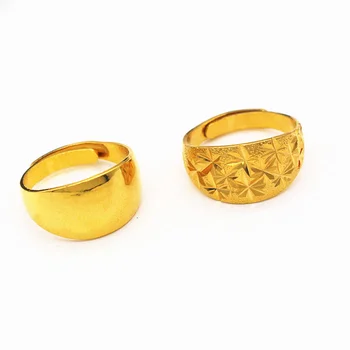 Модное женское кольцо из латуни с позолотой, Вьетнамское обручальное кольцо из песочного золота с широким отверстием и звездной глазурью